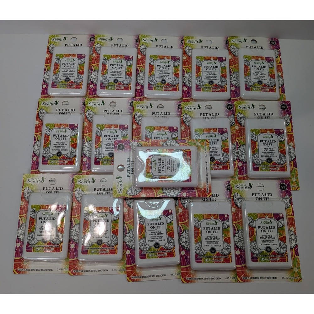 Great Scents Toilet Spray Unisex 16 Pack Twisted Citrus NEW Travel Size Pre-Poo